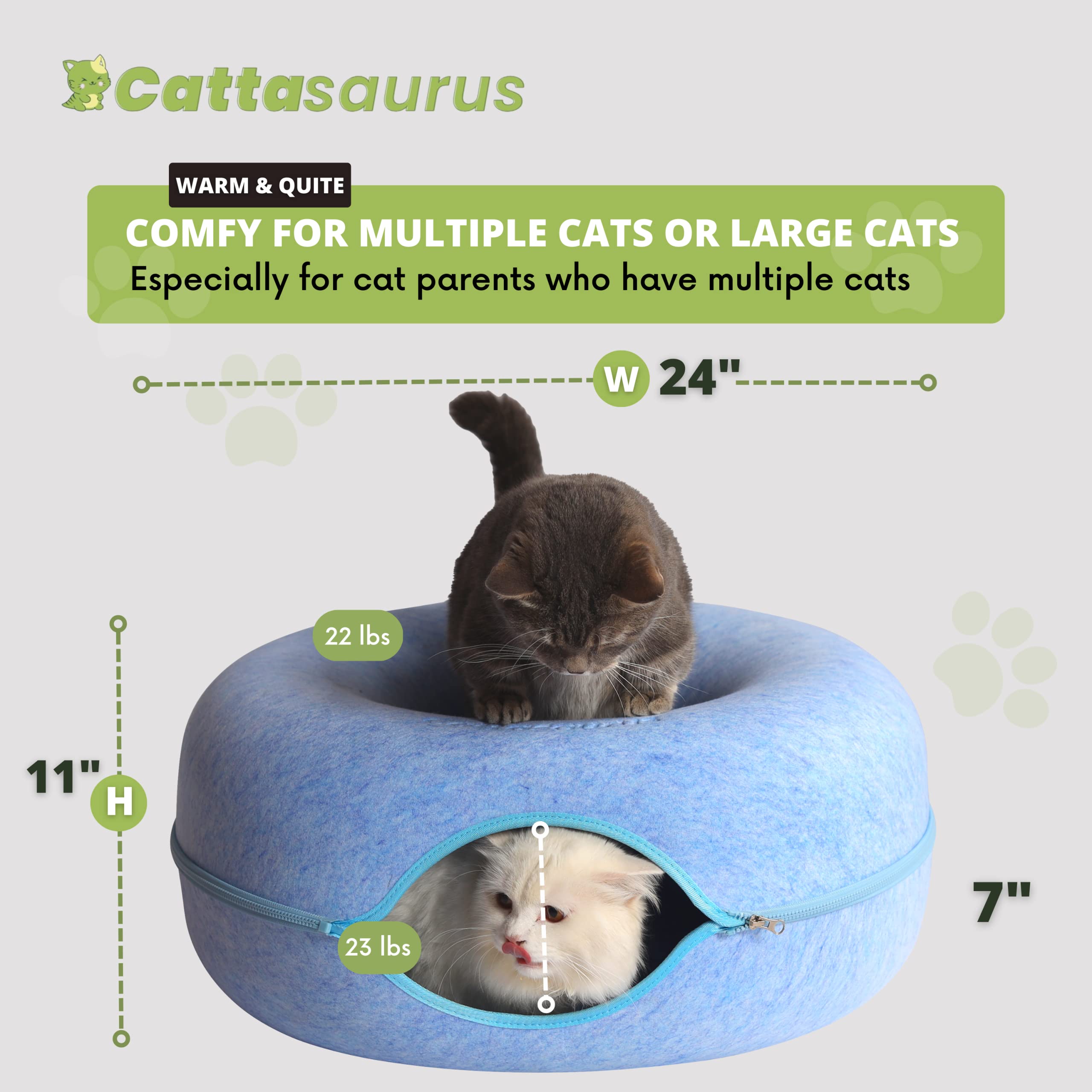 Cattasaurus Peekaboo, coloris gris clair pour intérieur chic