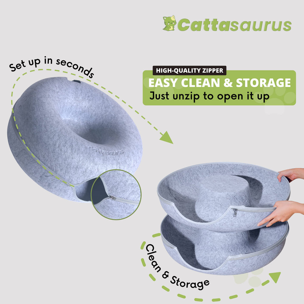 Cattasaurus Peekaboo-couleur-gris-clair: design moderne s'adaptant à votre déco.