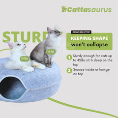 Cattasaurus Peekaboo hublot-donut encourage l'interaction et la surveillance légère.