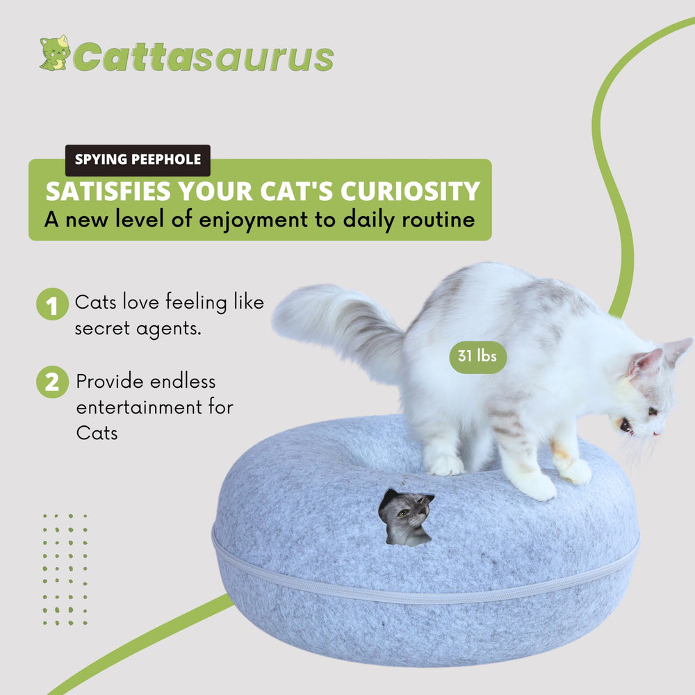 Cattasaurus Peekaboo tunnel-amovible facilite le nettoyage rapide.
