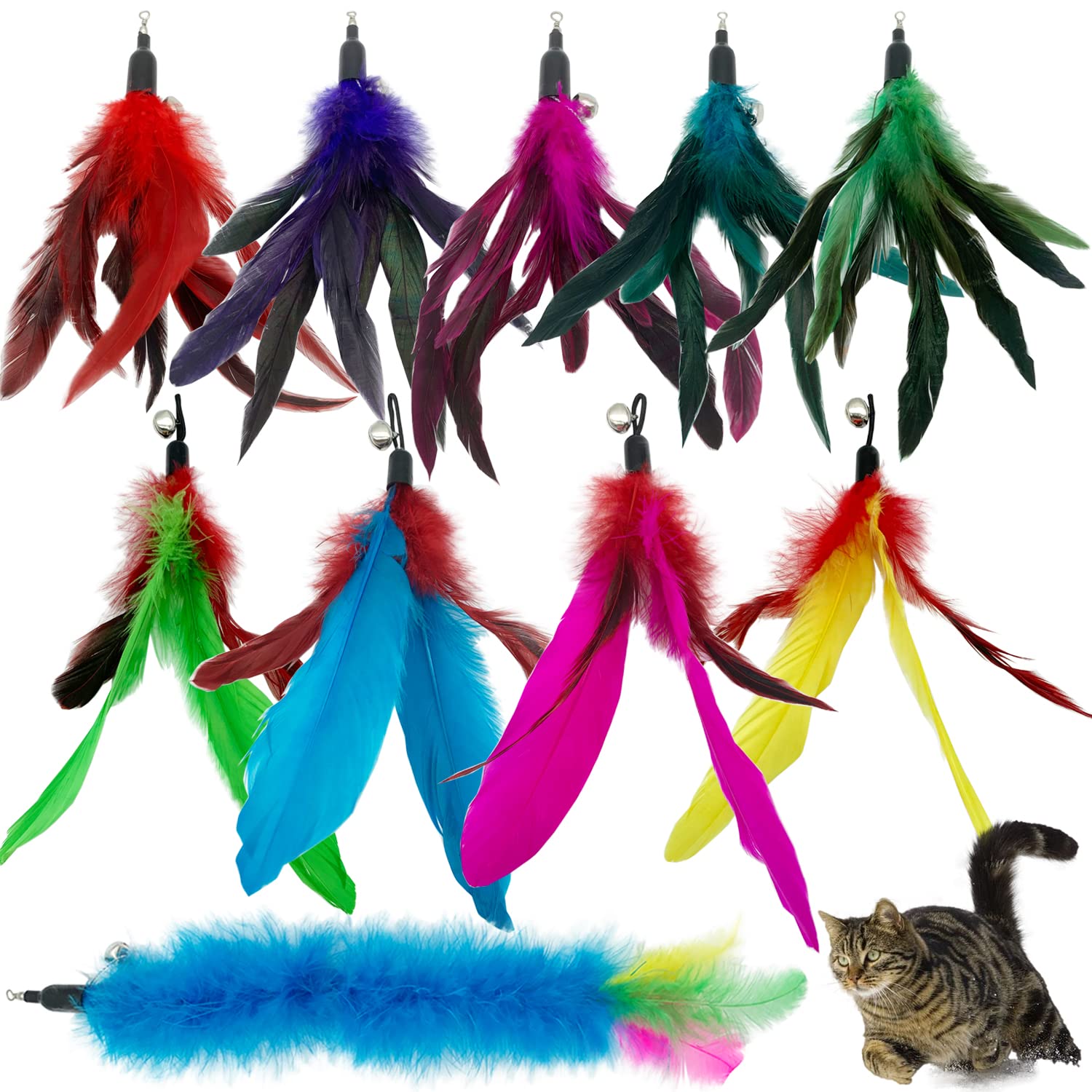 CATENESS refils plumes chat: lot de 10 pour prolonger le jeu