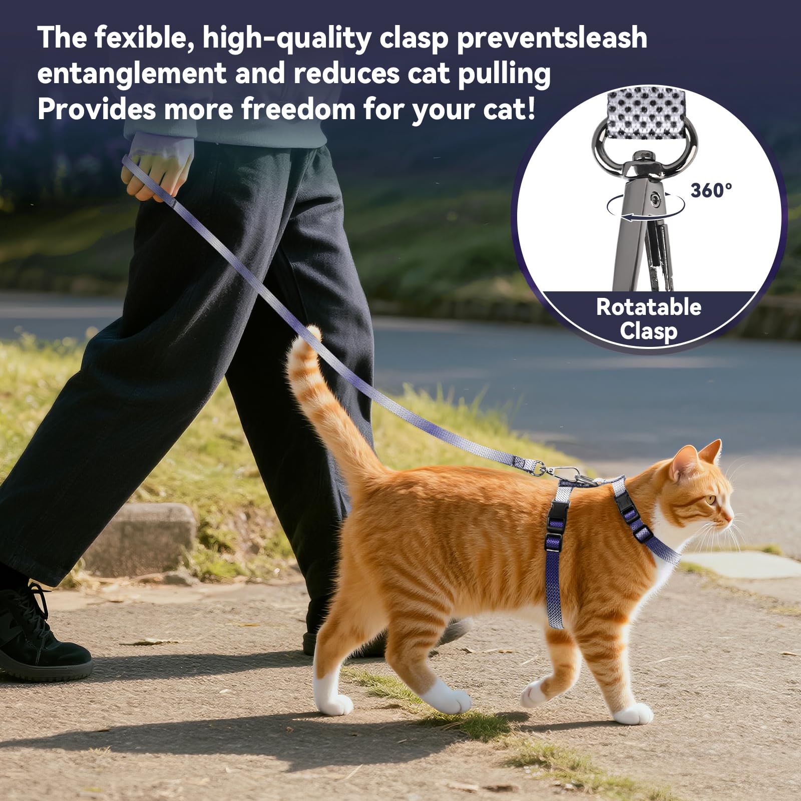 Harnais Cattooll taille ajustable pour petit à moyen chat.