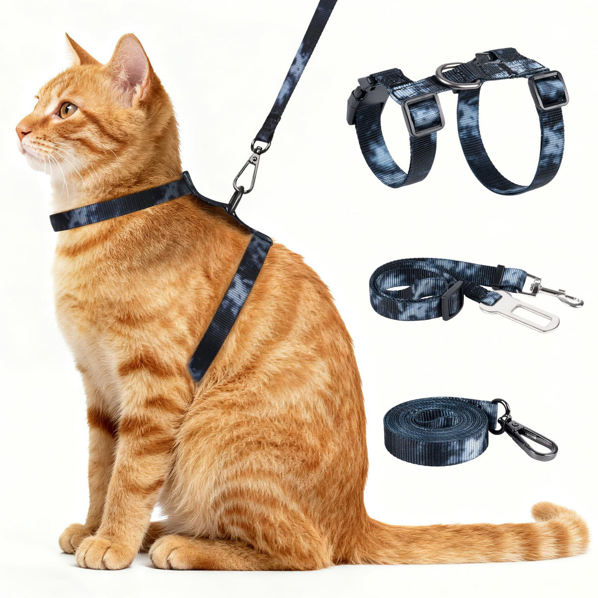 Harnais Cattooll pour chat en ensemble, prêt pour des promenades sûres.