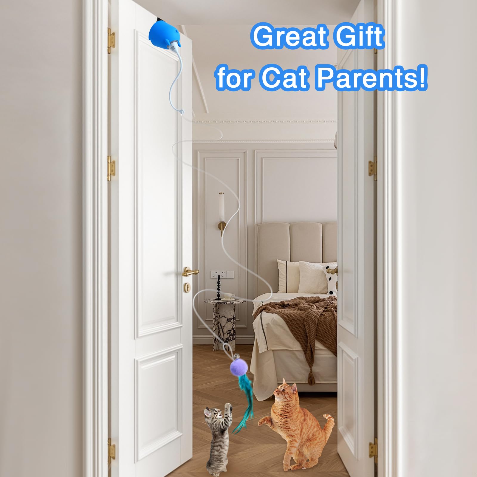 Accessoires faits maison Cattoys bleu: personnalisez le jeu avec des objets légers.