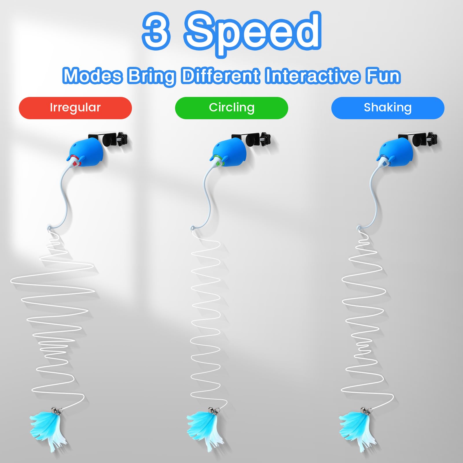 Jouet Cattoys bleu avec chargement USB et batterie 600mAh.