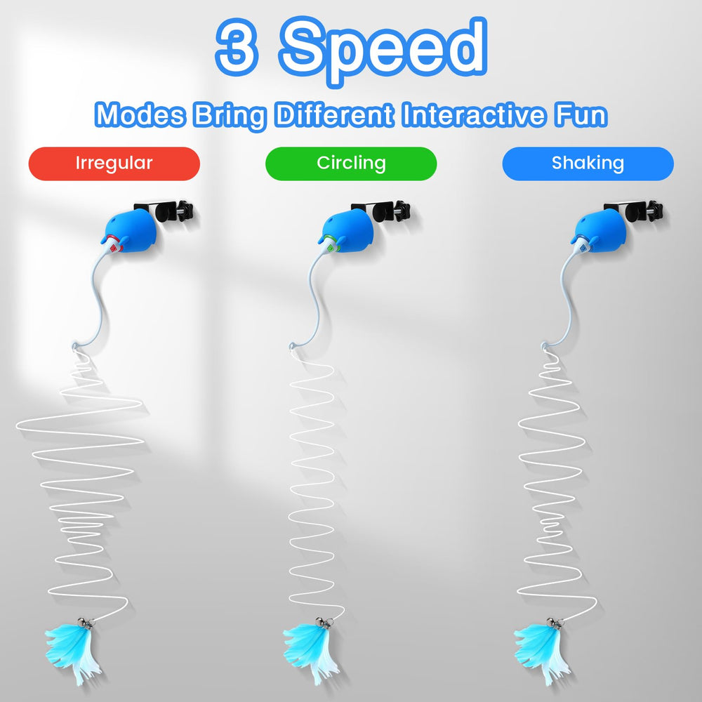Jouet Cattoys bleu avec chargement USB et batterie 600mAh.