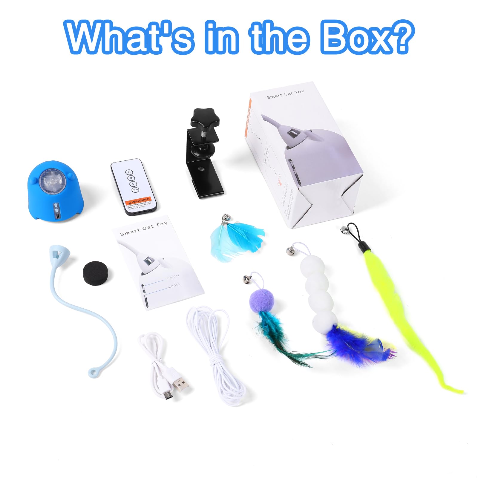 Coffret cadeau Cattoys bleu prêt à offrir pour les amateurs de chats.