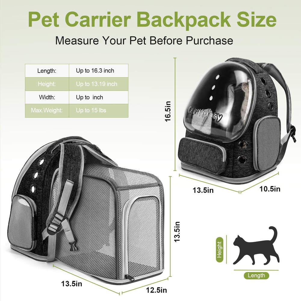 Cawypety sac à dos chat avec fermeture verrouillable, sécurité renforcée en déplacement.