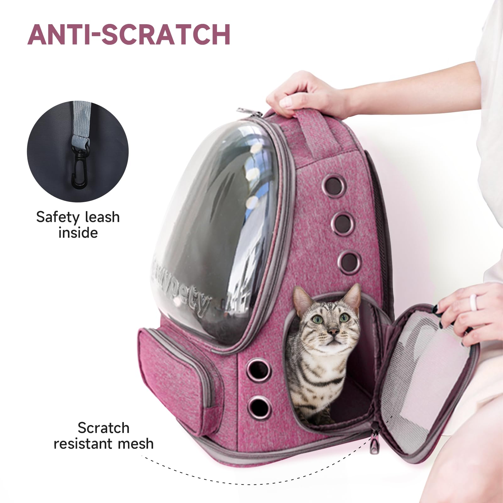 Protection anti-rayures et matériaux durables du sac rose.