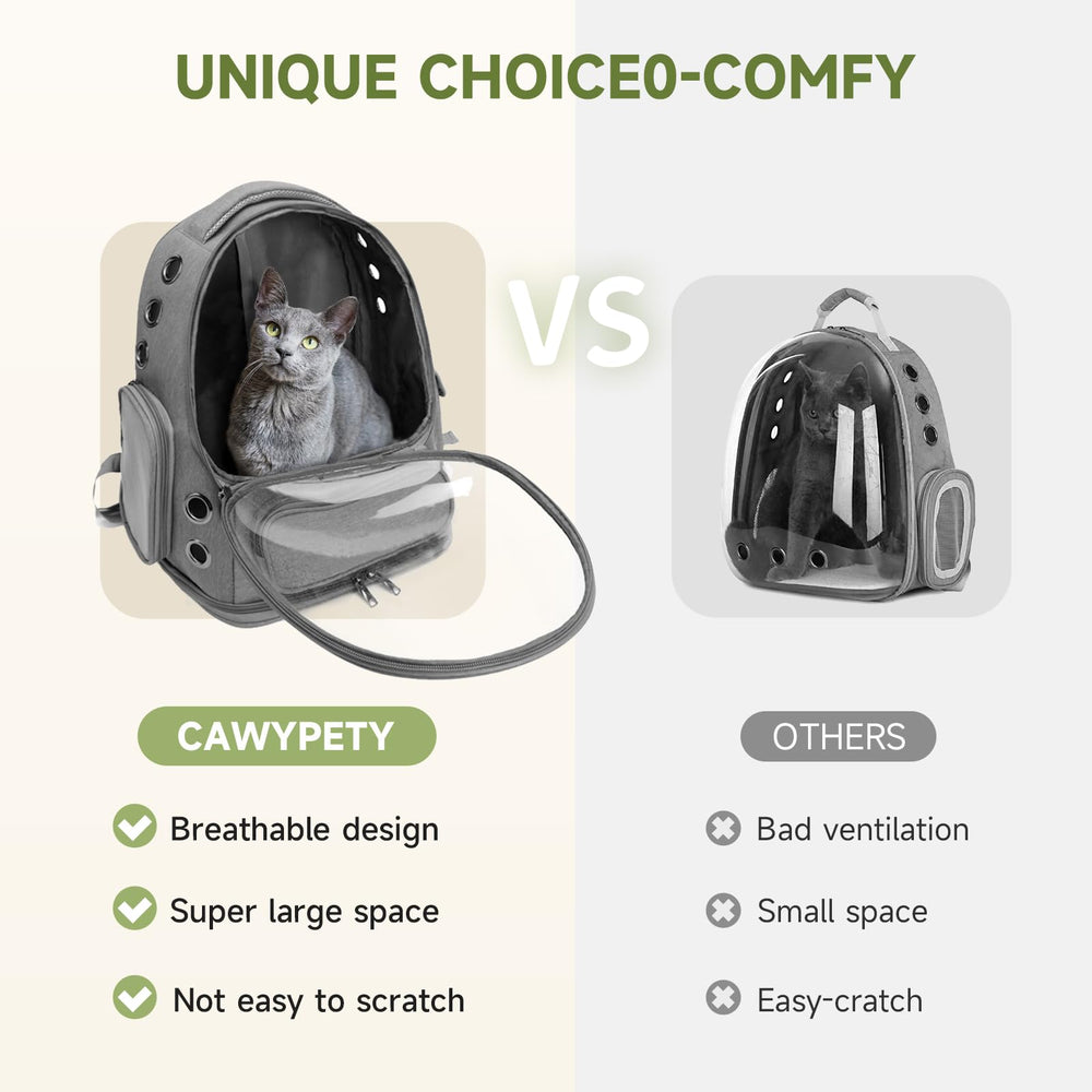Cawypety sac-dos-chat design ample offrant espace pour se mouvoir.