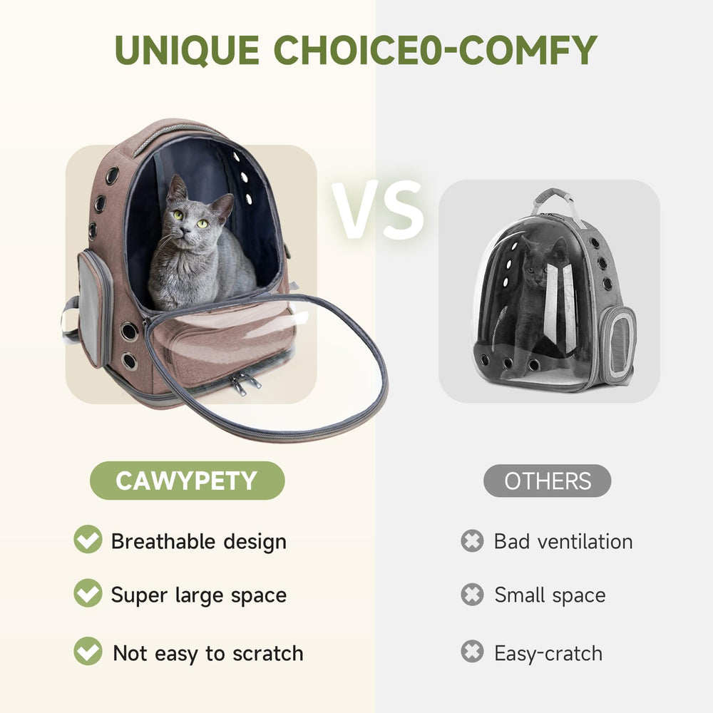 Cawypety sac dos chat design carré ample offrant espace pour bouger