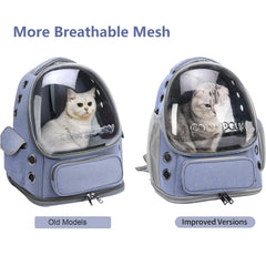 Cawypety sac dos chat design carré et pliable pour voyage léger.