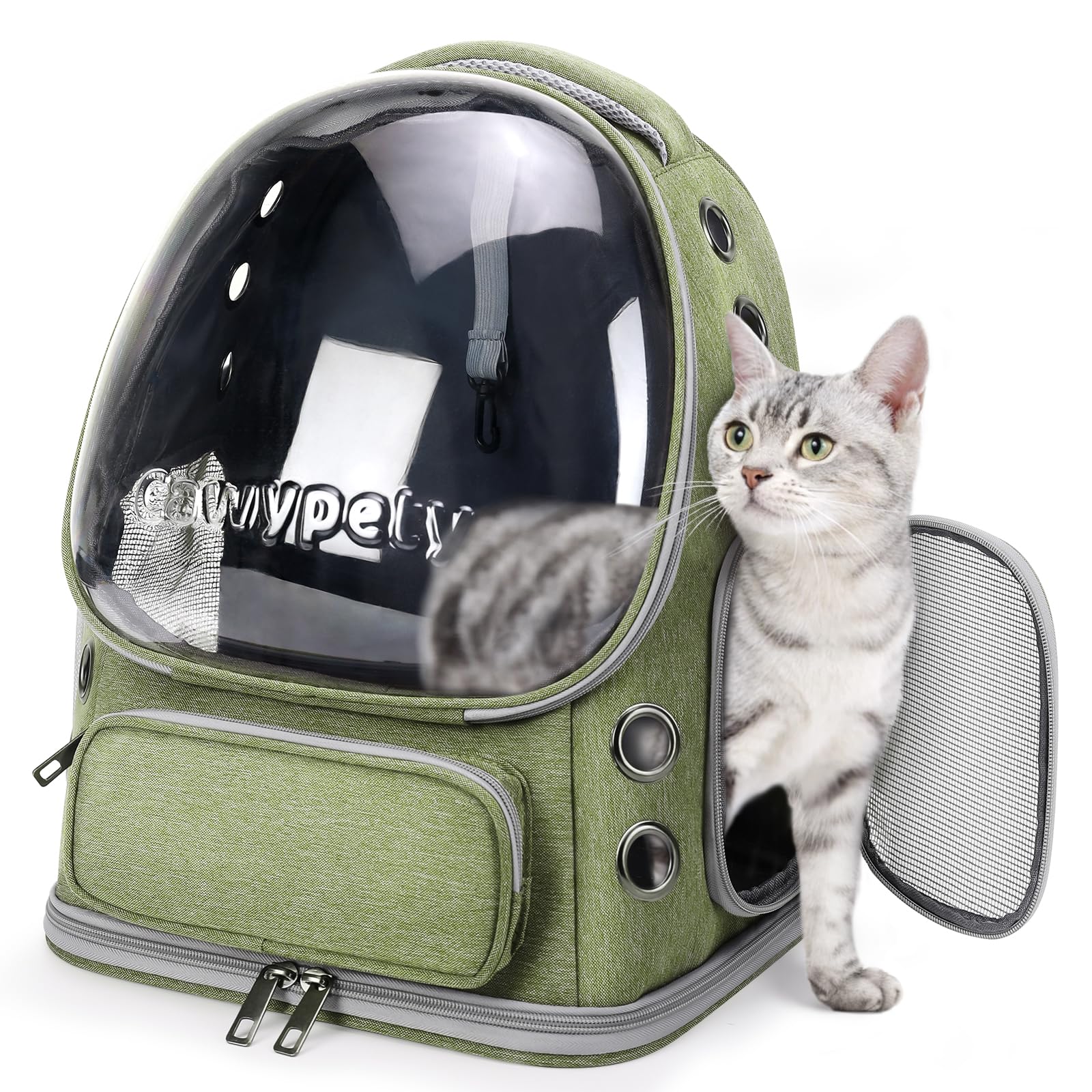 Cawypety Sac porte-chat: bulle transparente pour vue claire pendant les trajets