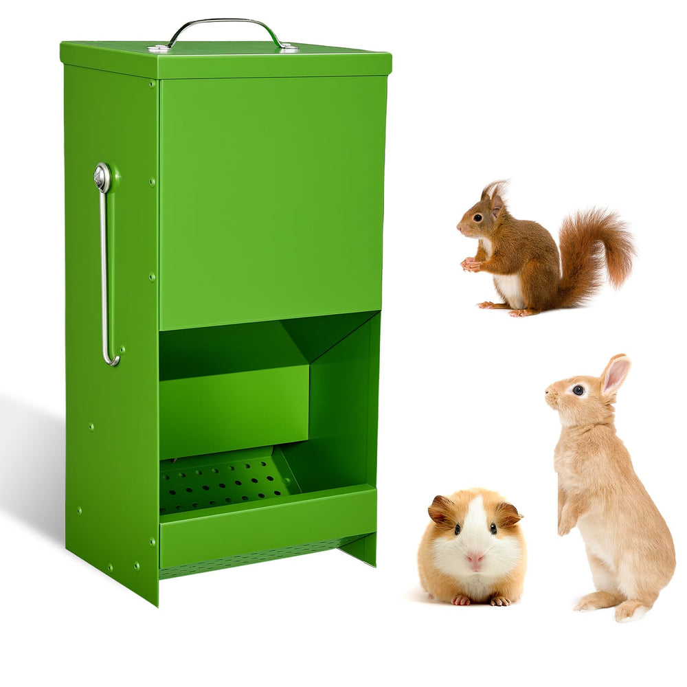 CCAENI distributeur d'aliments lapin vue avant, pratique et durable pour la cage