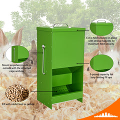 CCAENI distributeur d'aliments lapin installation cage intérieure simple et sécurisée
