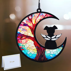 CCiaga chien ange sur la lune, suncatcher mémorial apportant un réconfort visuel