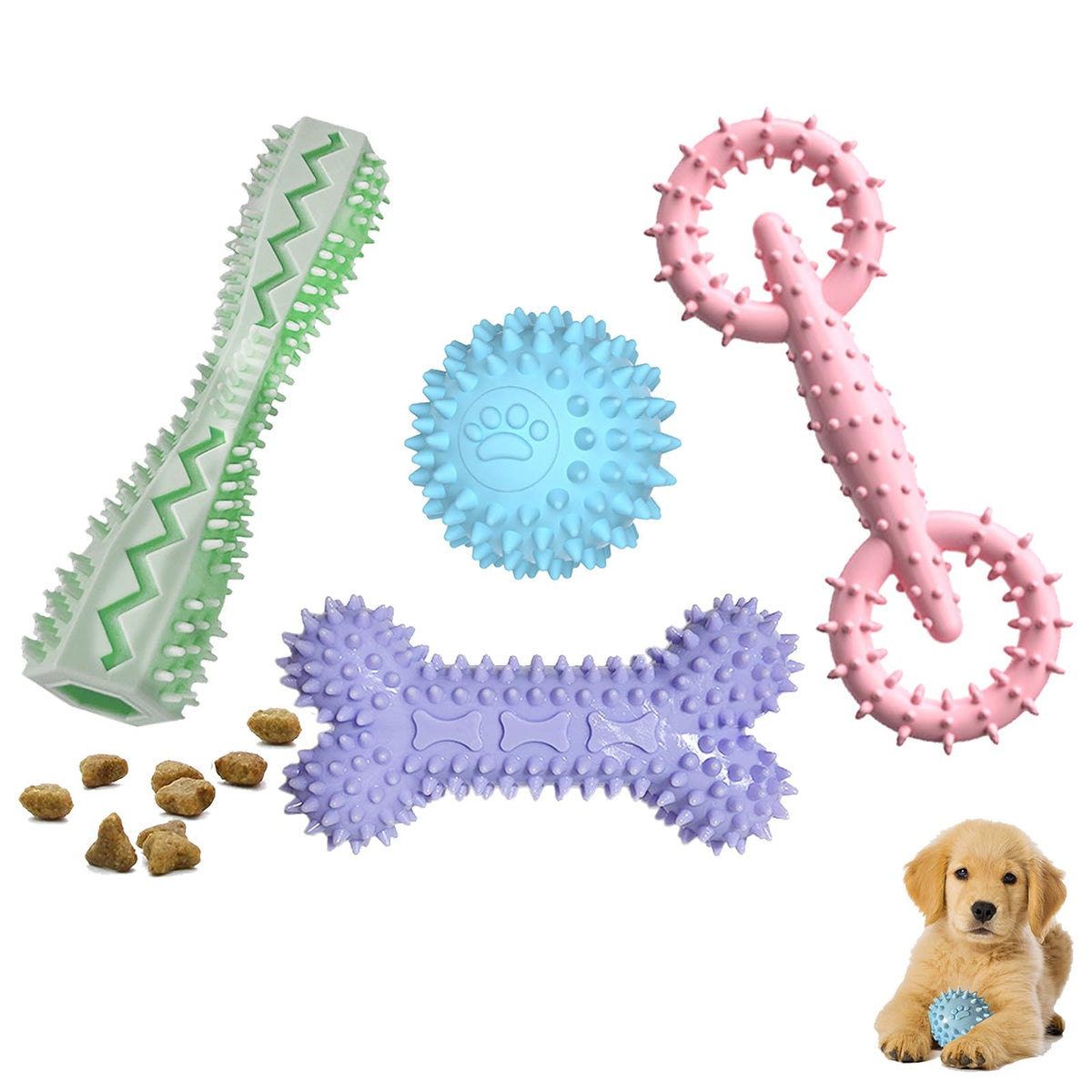Jouet chiot Cdyzqikm avec quatre formes pour divertir et dentition.