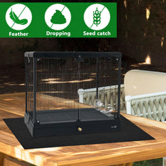 CebraBounze tapis-cage-oiseau-grande: protège sols et réduit le bruit.