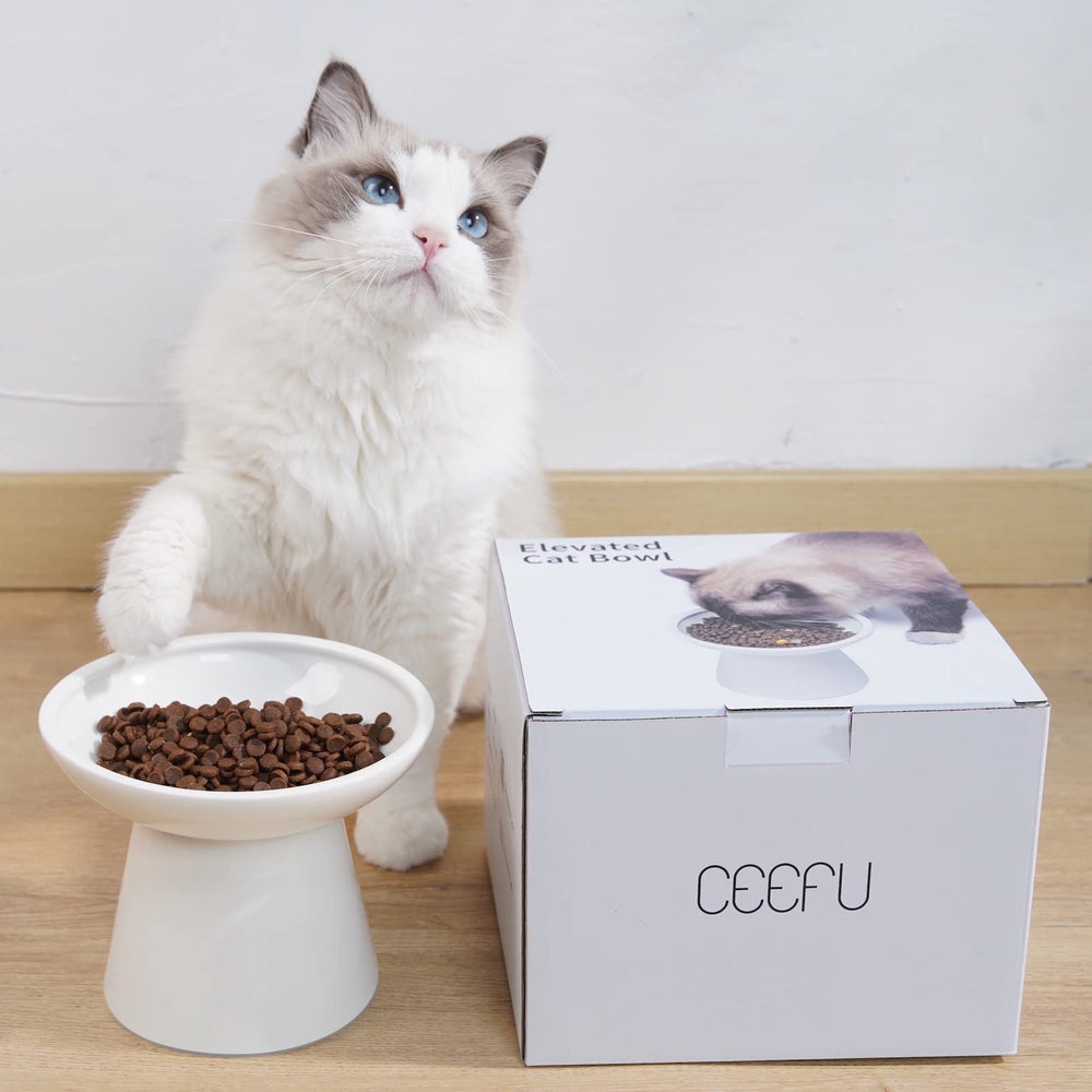 CEEFU bol chat elevé en céramique blanc deco cuisine moderne