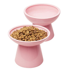 CEEFU 2 bols chats élevés roses — ensemble élégant et fonctionnel.