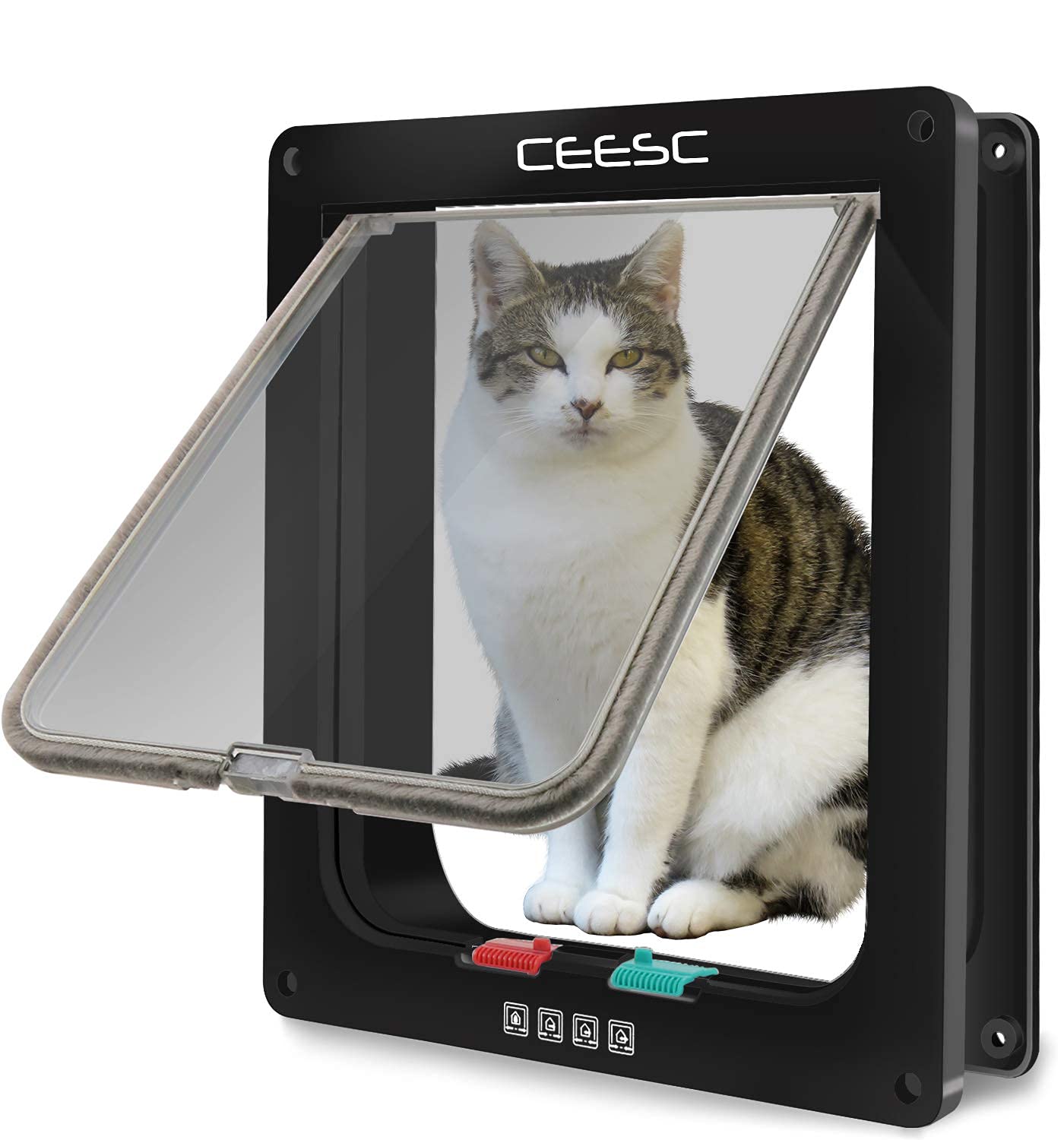 CEESC grande porte-chat extérieure 11x9,8 pouces, installation facile.
