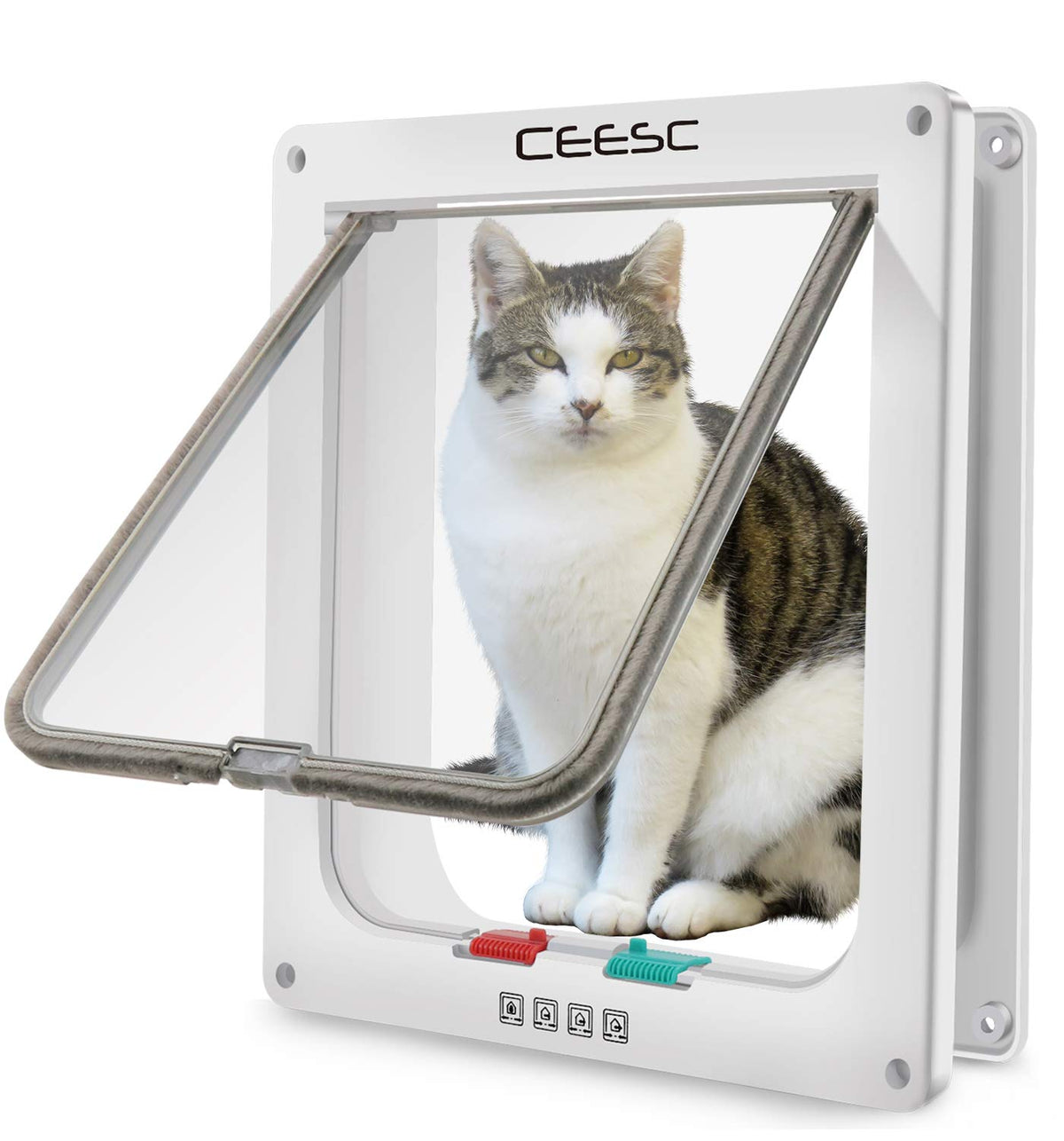 Porte CEESC Extra Large pour chat avec ouverture extérieure pratique et dimensions adaptées.