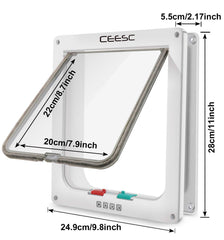 Porte CEESC Extra Large avec volet transparent pour meilleure visibilité et sécurité.