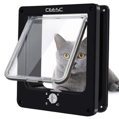 Porte CEESC pour chat médium avec verrouillage à 4 voies, pratique et sécurisée.