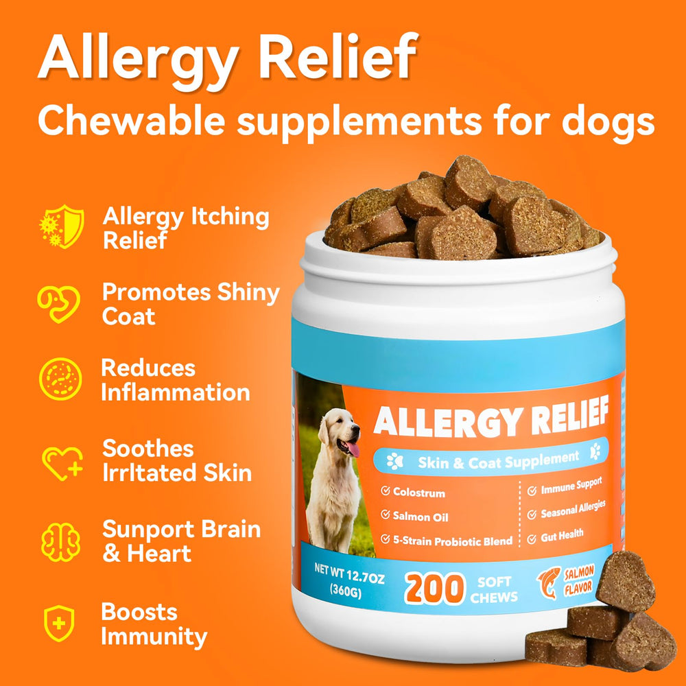 CeliAeh Dog Allergy Chews — ingrédients clésColostrum et saumon pour peau et bien-être