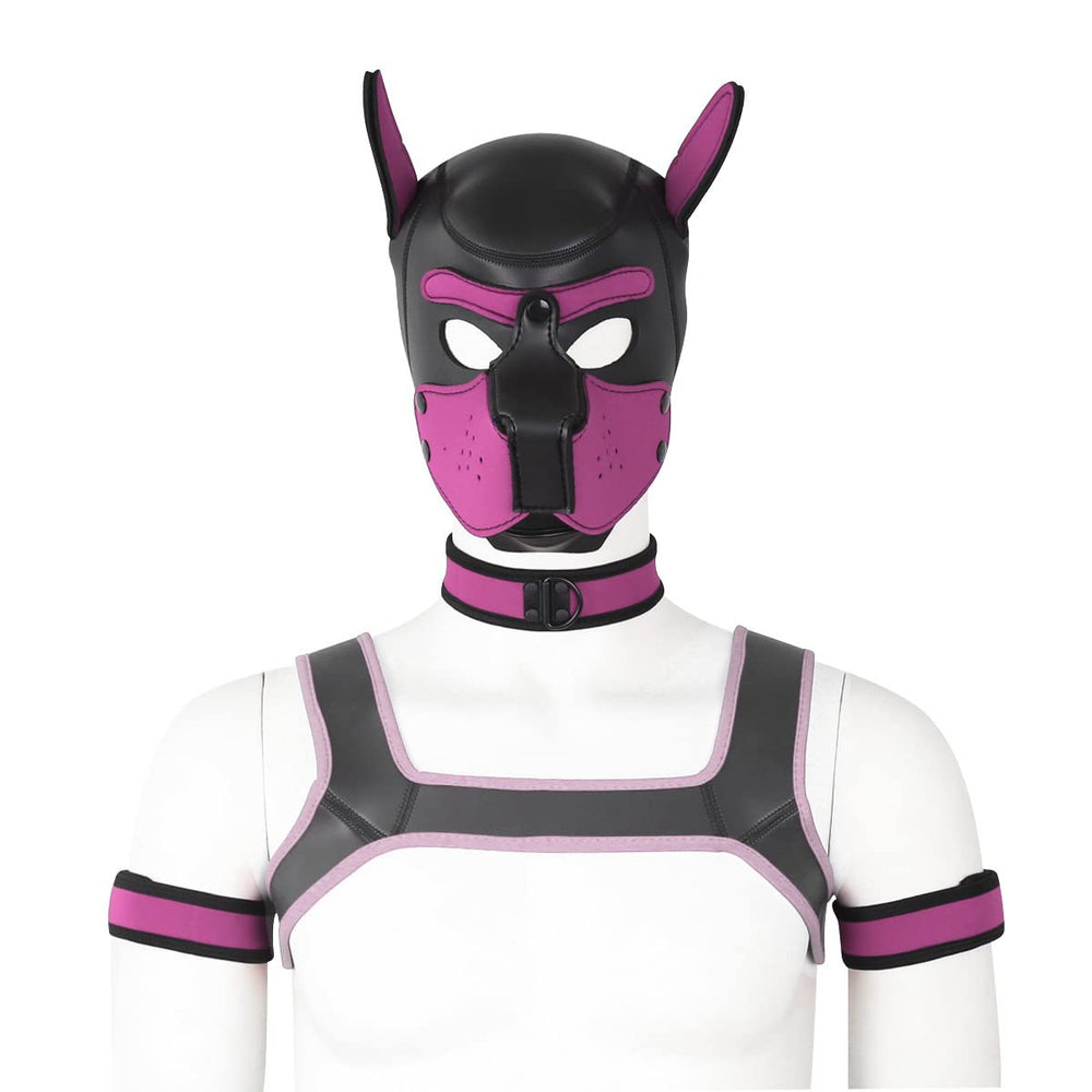 Capuche chien neoprene CelILucky rose, idéal pour les costumes et soirées à thème.