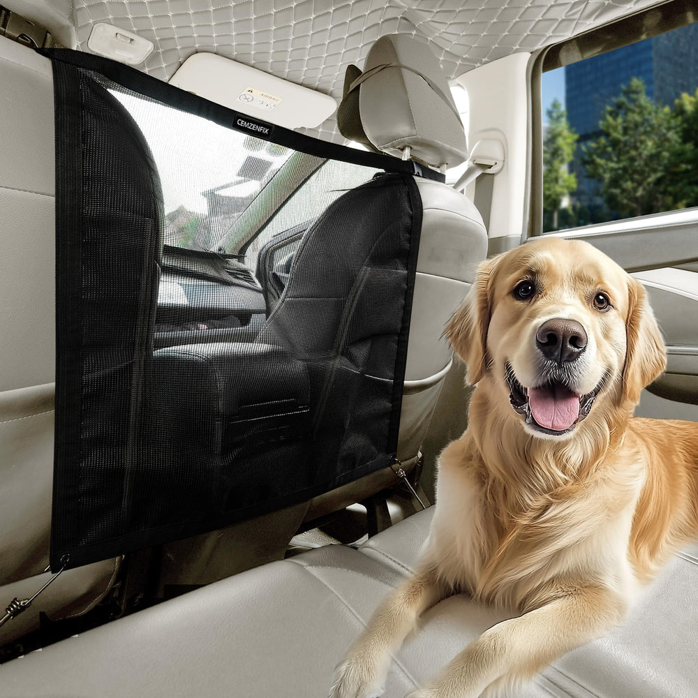 CEMZENFIX Barrière pour chien en maille résistante, sécurité renforcée en voiture.