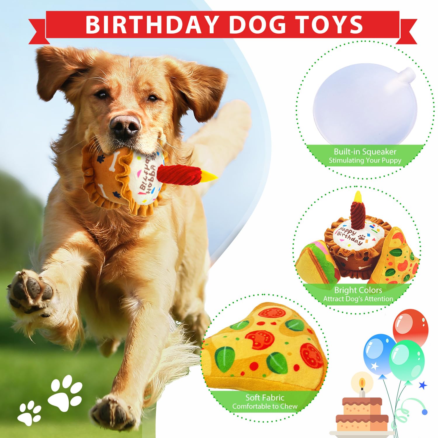 Jouet chien Sifflet et papier qui crisse pour surprise audio et tactile.