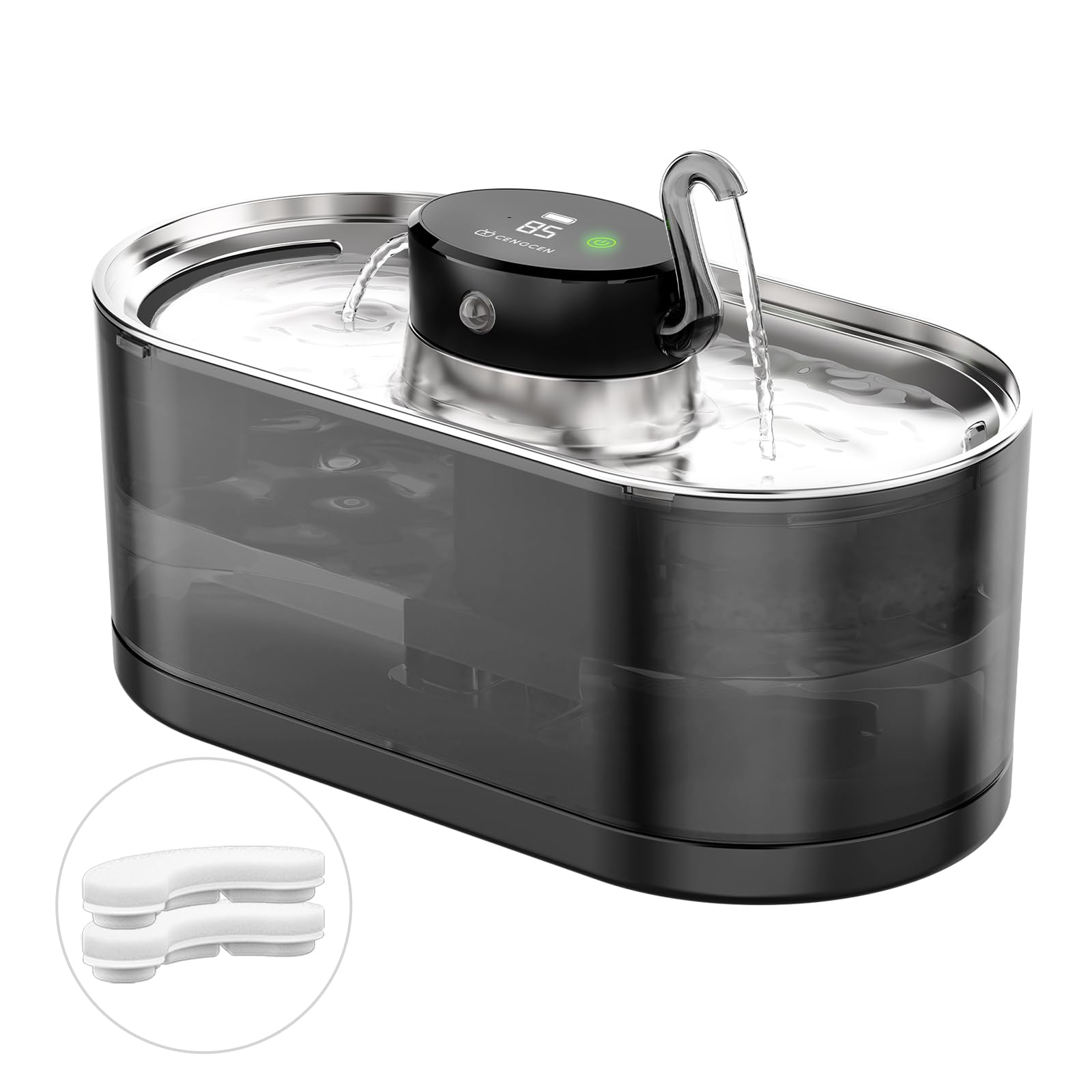 Fontaine CENGCEN sans fil pour chat, capacité 3,2 L, hydratation continue.