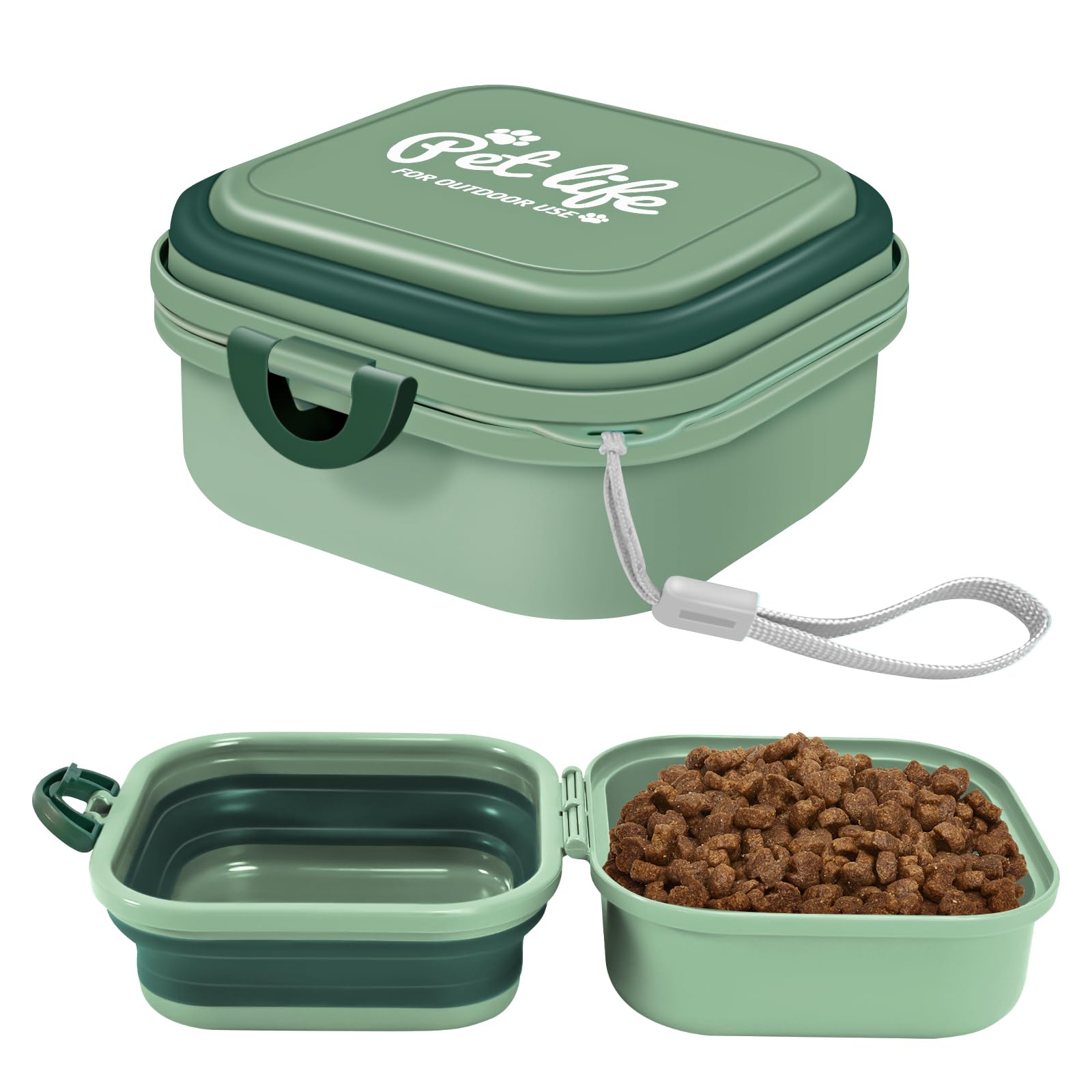 Bol d'eau pliable cermug pour chien – ouvert, idéal pour les sorties.