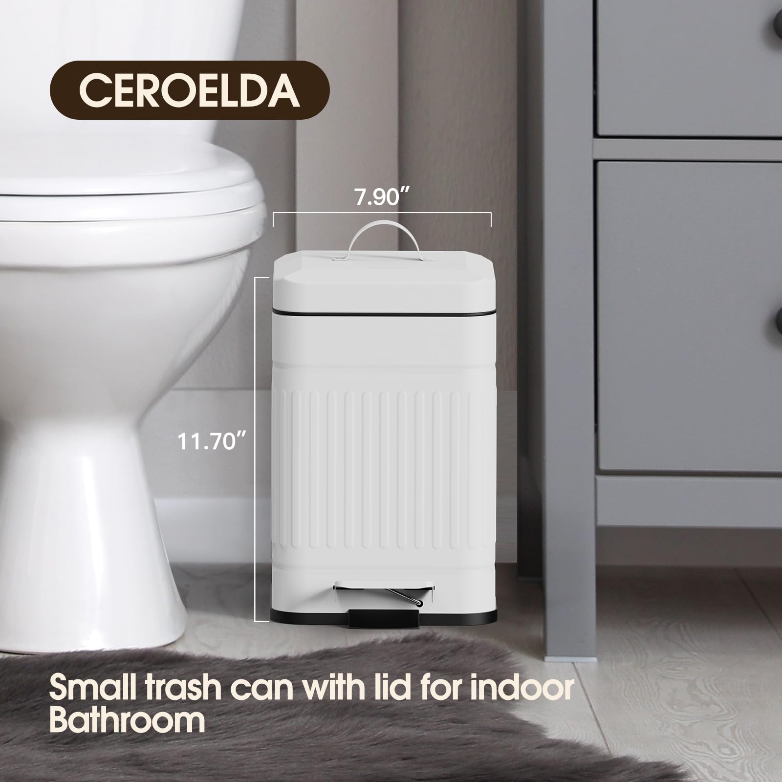 Poubelle CEROELDA en acier inoxydable anti-empreintes pour cuisine nette