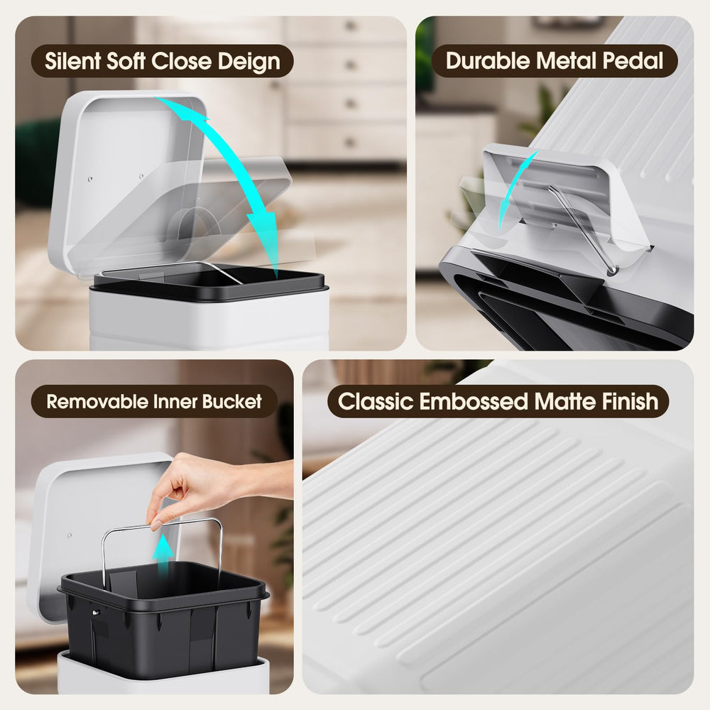 Poubelle CEROELDA fermeture douce silencieuse adaptée bureau
