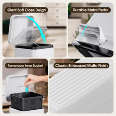 Poubelle CEROELDA fermeture douce silencieuse adaptée bureau