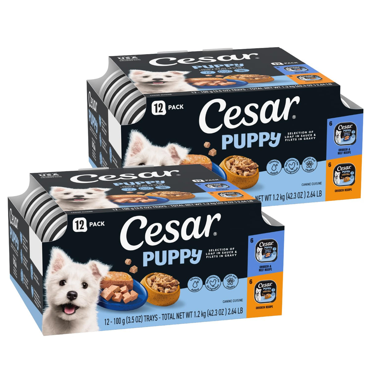 Cesar Chiot Loaf en Sauce: portions tendres pour repas appétissant et digestible