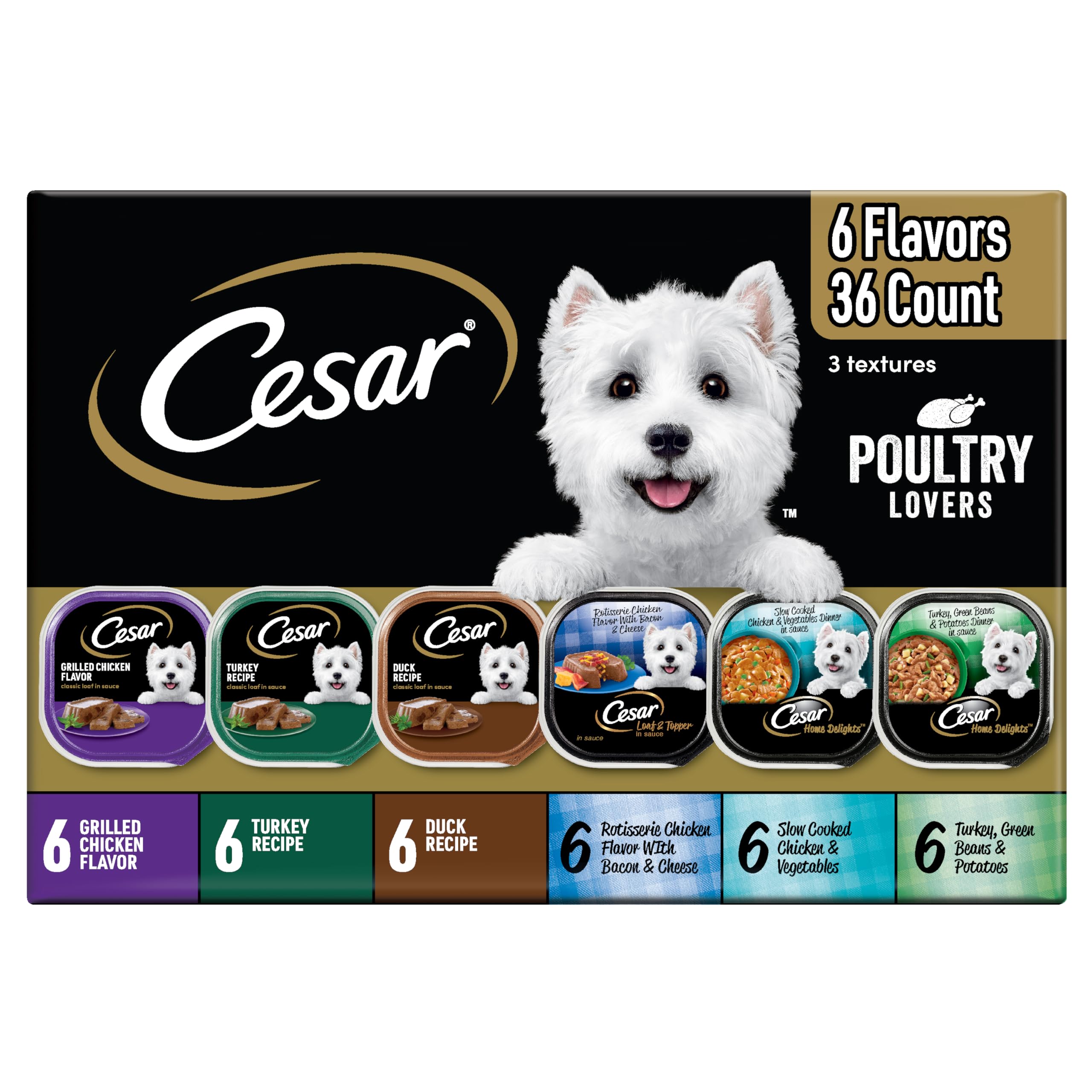 Cesar Classic Loaf en Sauce poulet, barquette à ouverture facile montrée en lumière naturelle