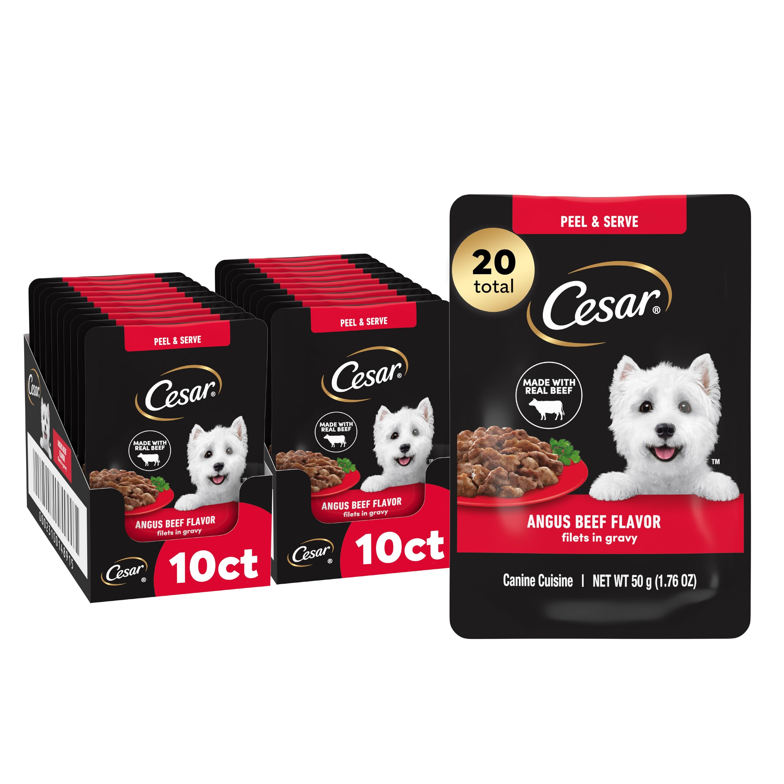 Cesar Filets en Sauce Angus, texture tendre et goût riche pour un repas quotidien.