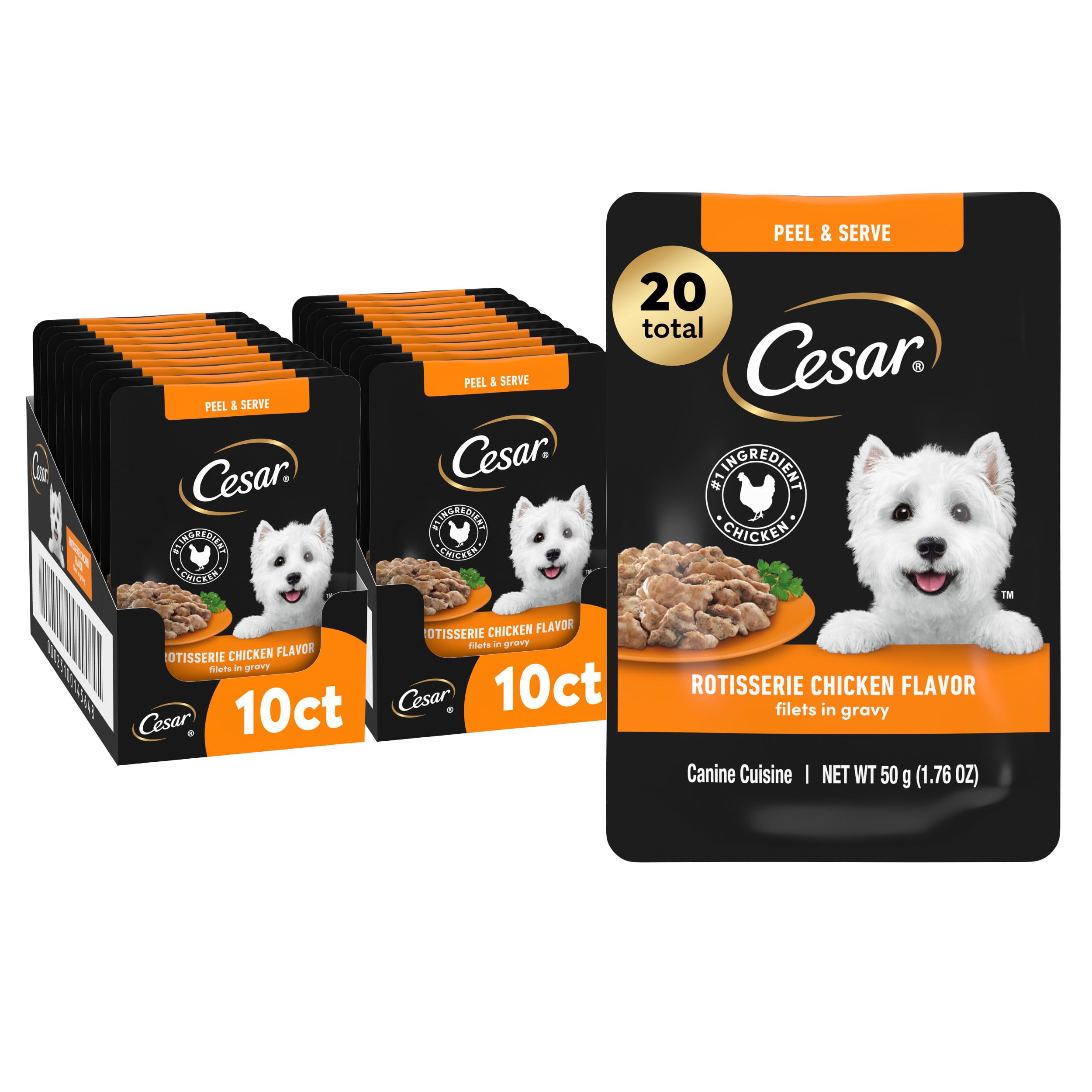 Cesar Filets en Sauce au Poulet – sachets individuels faciles à servir.