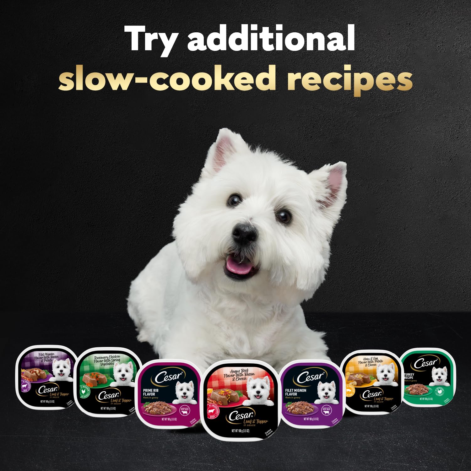 Cesar Loaf & Topper en sauce, repas complet pour adultes.