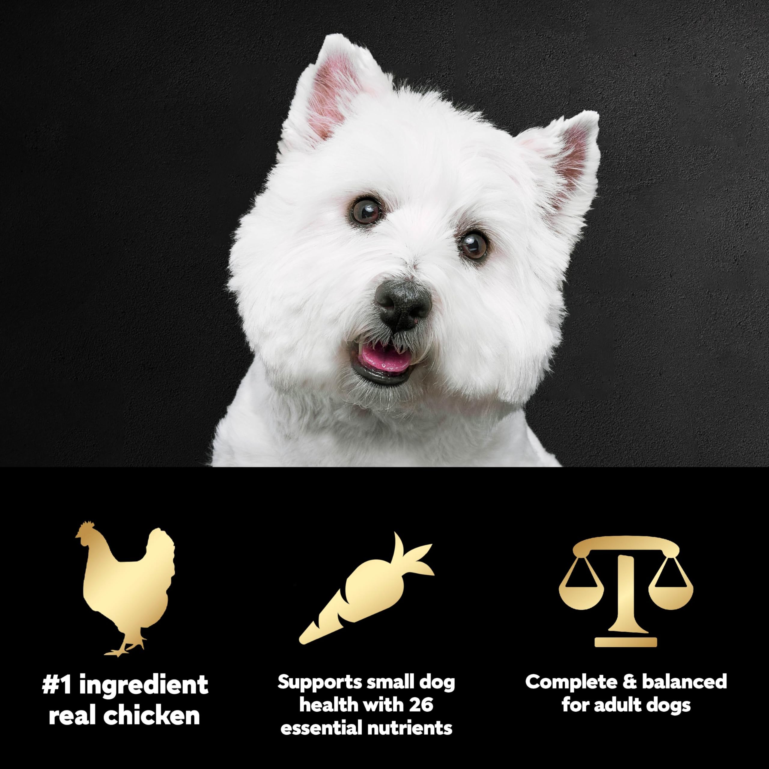 Cesar petit chien ingrédient poulet réel: premier ingrédient et saveur authentique.