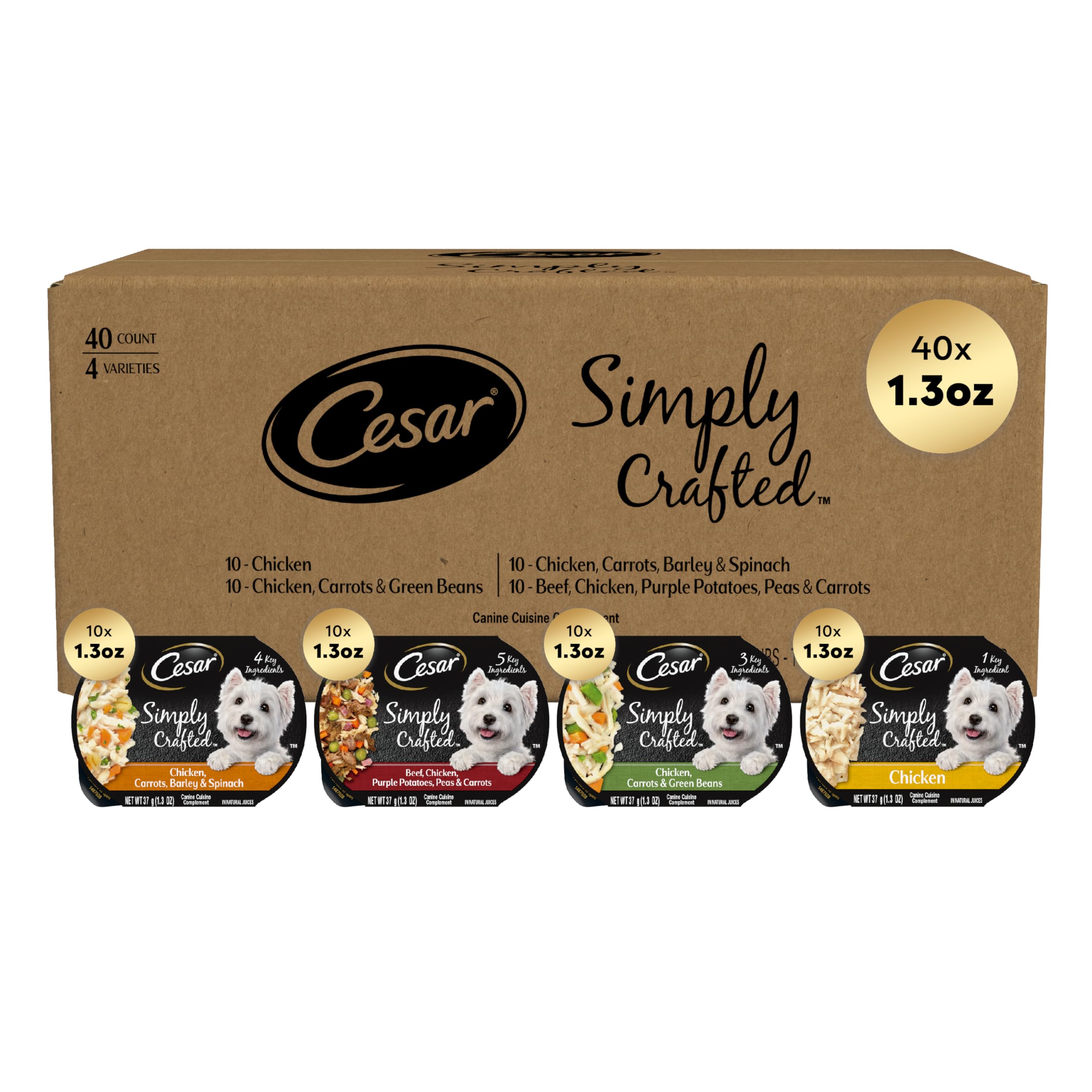 Cesar Garnitures Humides Poulet – rehausse les croquettes avec un goût savoureux.