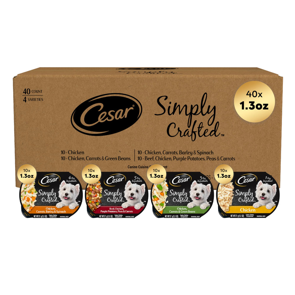 Cesar Garnitures Humides Poulet – rehausse les croquettes avec un goût savoureux.