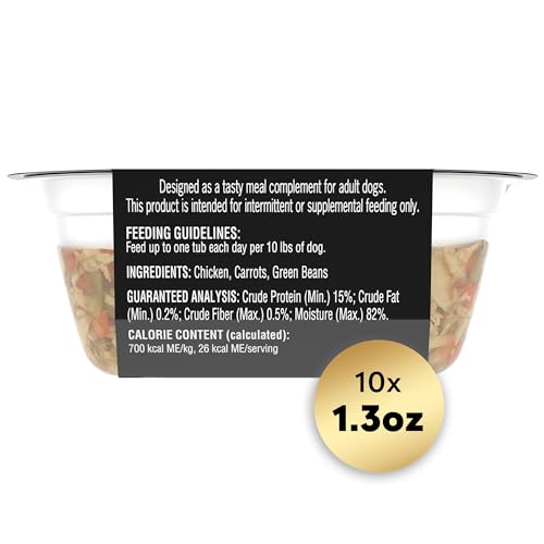 Cesar Simply Crafted, morceaux de poulet visibles dans le tub, appétissant.