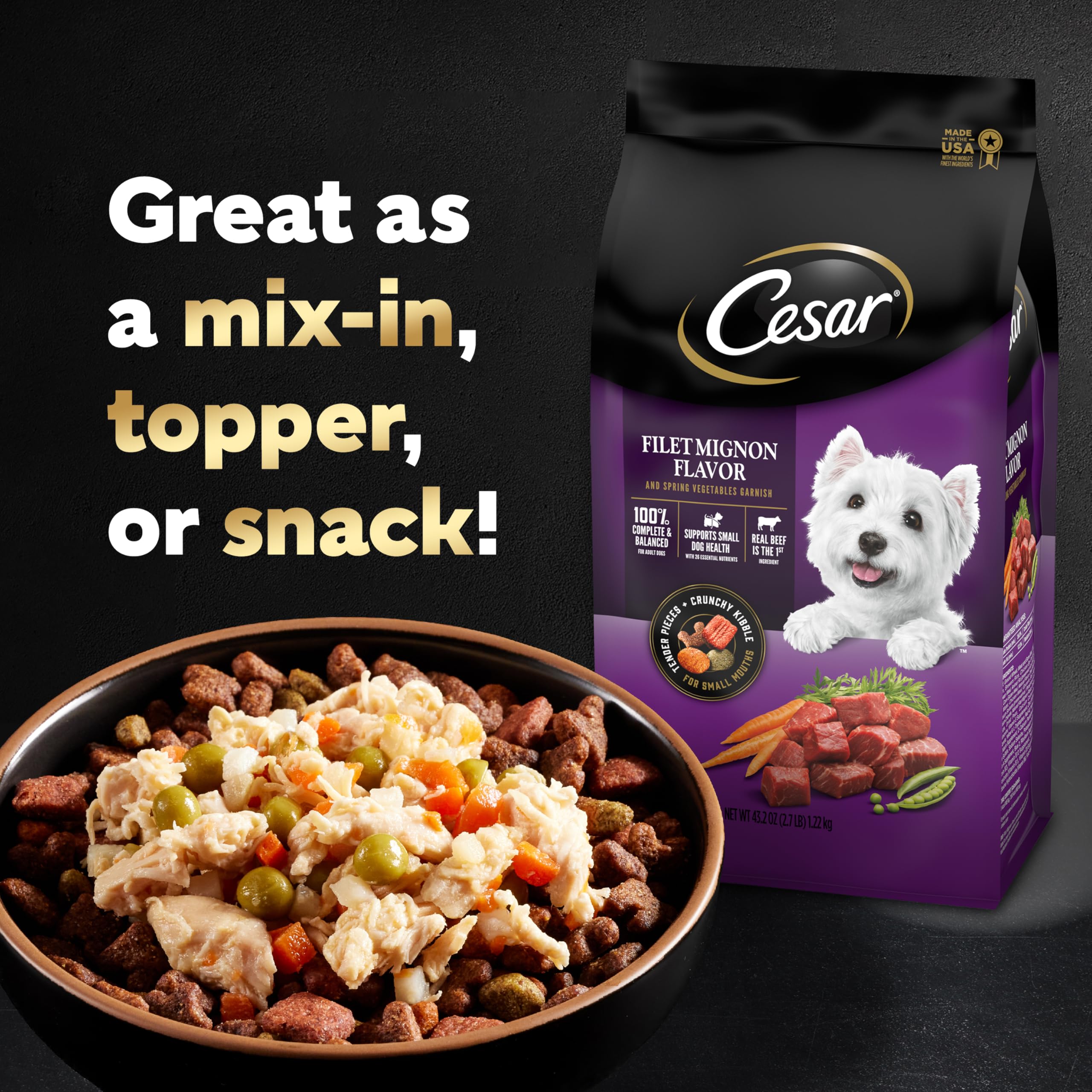 Cesar Simply Crafted Topper ingrédients limités, cuisson lente pour une expérience gourmande.