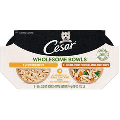 Cesar Wholesome Bowls poulet ensemble – repas savoureux et équilibré pour chiens adultes.