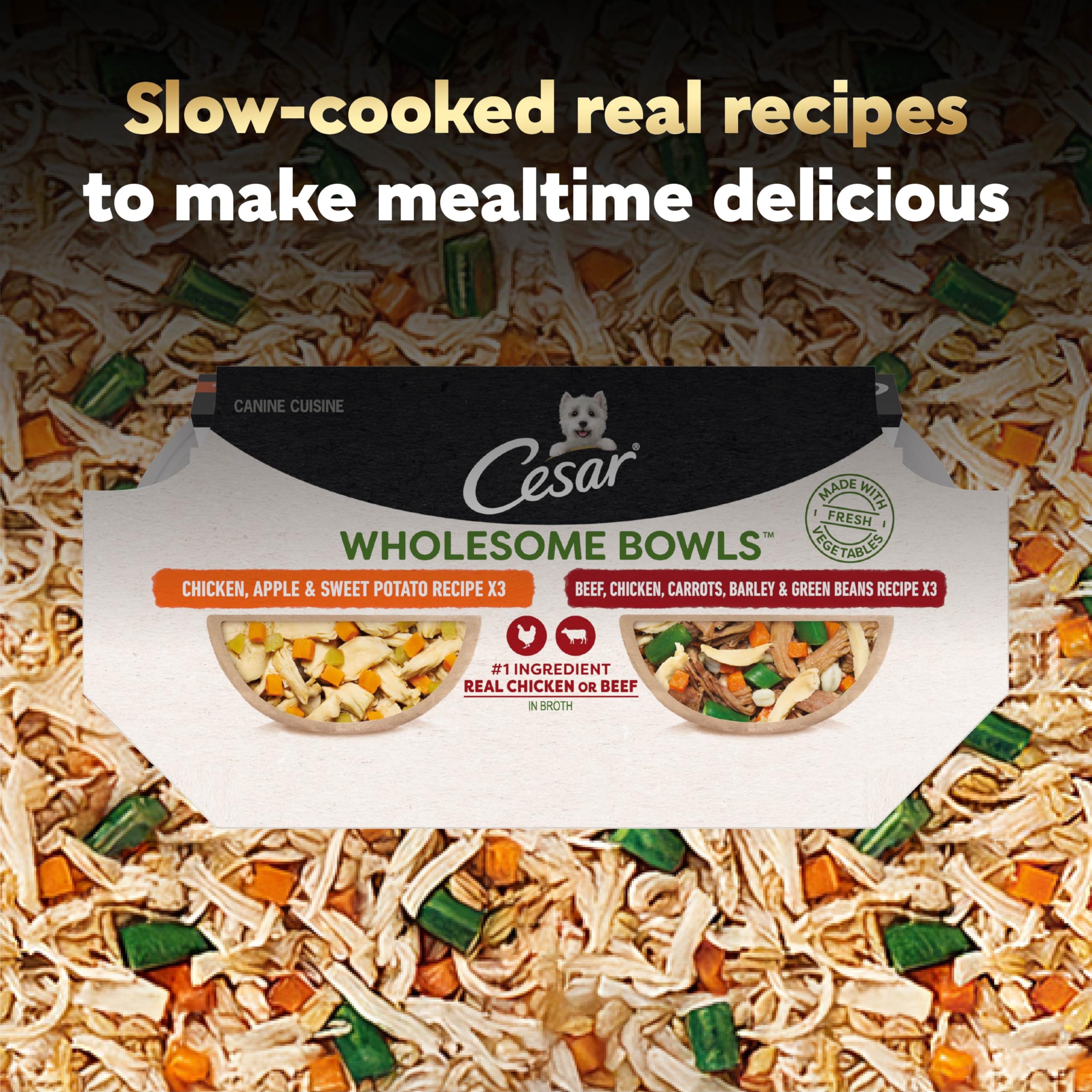 Cesar Wholesome Bowls poulet, ingrédients simples et naturels.