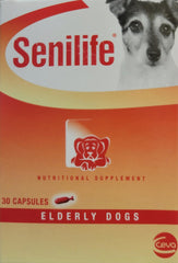 Ceva Senilife: bouteille de gélules pour chien âgé, soutien potentiel du bien-être.